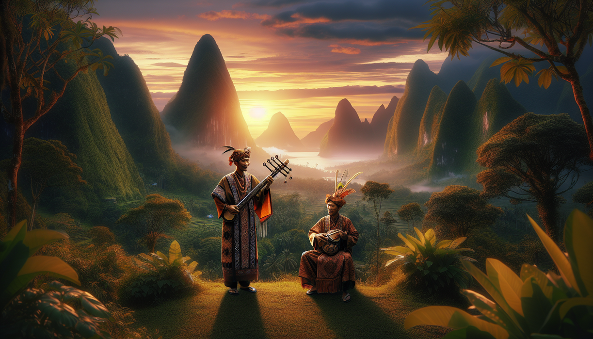 alt_text: Sampul lagu "Kaka Gandeng: Pesona Musik Timur" oleh Kapthen Purek menonjolkan budaya dan alam.