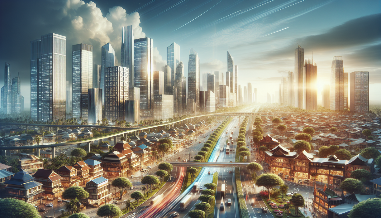 alt_text: Kota tertata rapi dengan wisatawan ramai, meningkatkan ekonomi pariwisata daerah.