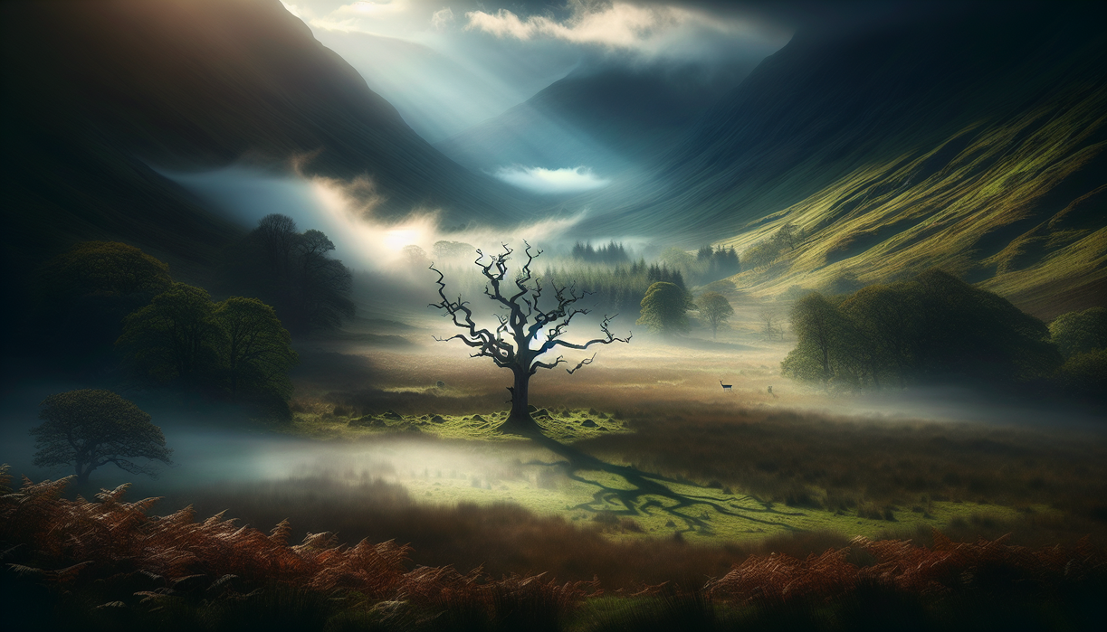 alt_text: "Siluet musafir di gurun, menuju cakrawala, merefleksikan perjalanan spiritual Uqba."